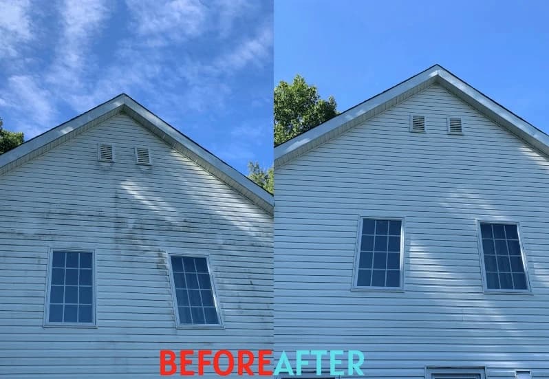 Strongsville Power Washing professional performing house washing service in Strongsville