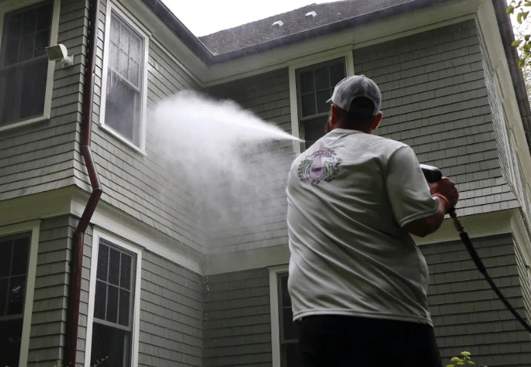 Commercial pressure washing service by Strongsville Power Washing at Strongsville business